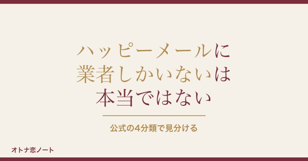 ハッピーメールは業者しかいない？見分け方と避ける使い方も