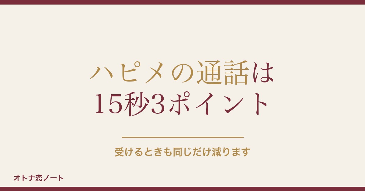 ハッピーメールの通話は15秒3ポイント｜やり方と注意点も