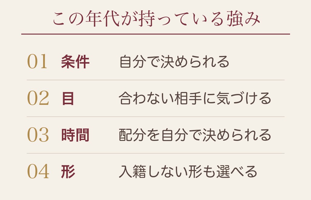 50代女性が婚活で持っている強み