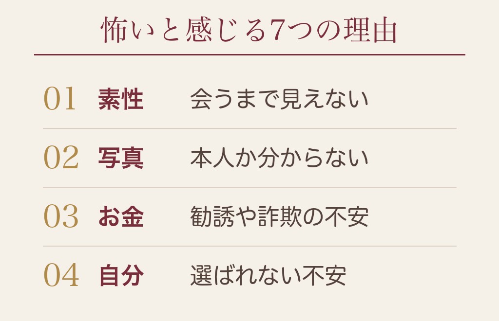 マッチングアプリが怖いと感じる7つの理由