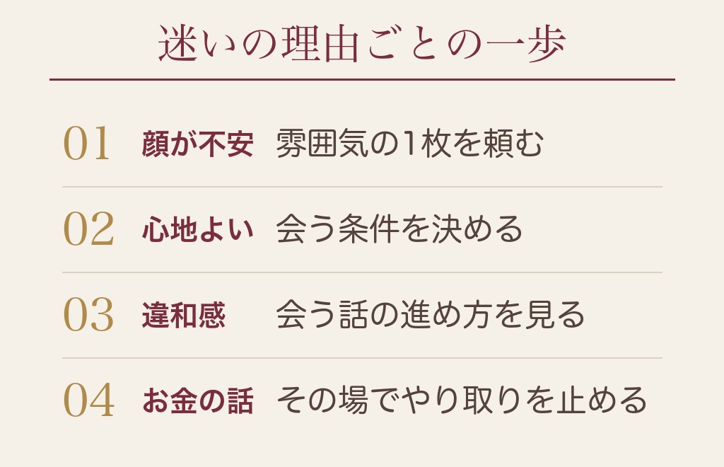 40代・50代が写真なしの男性で気をつけたいこと