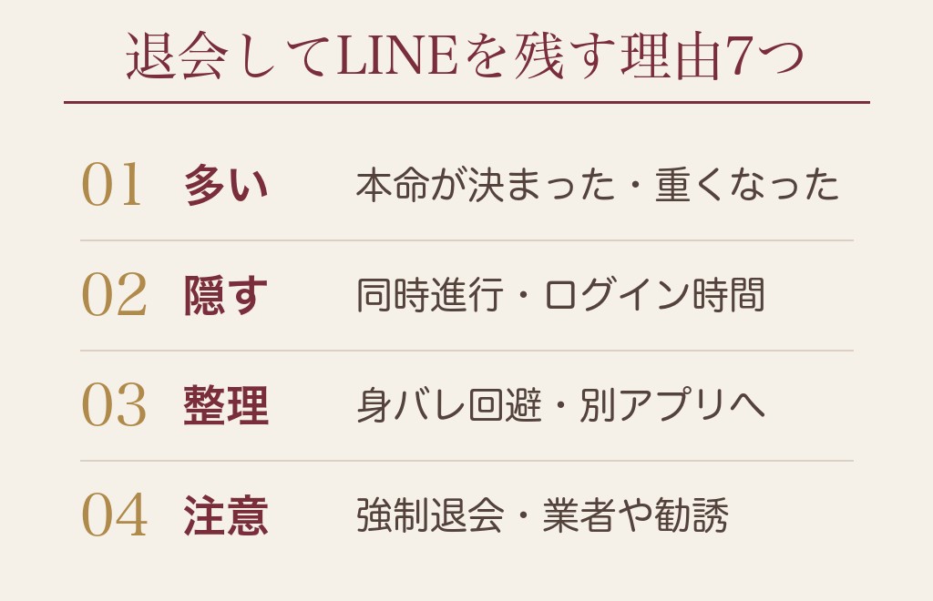 退会したのにLINEだけ残す相手の心理7つ