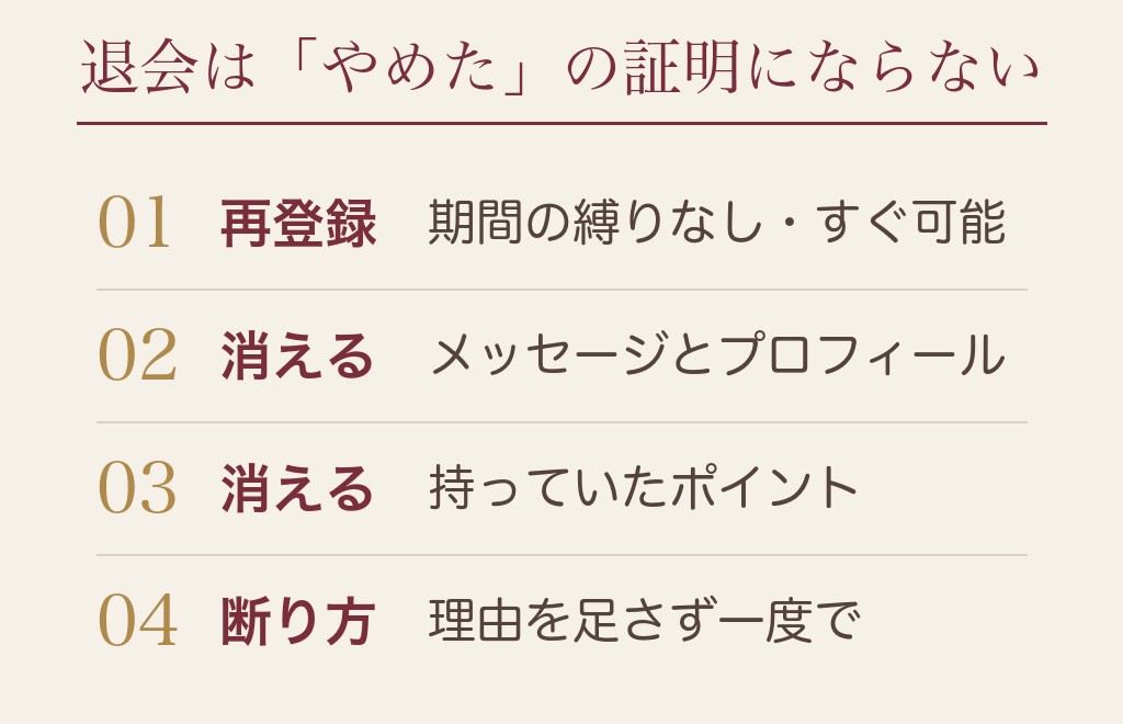 退会するからLINE交換しようと言われたときの考え方
