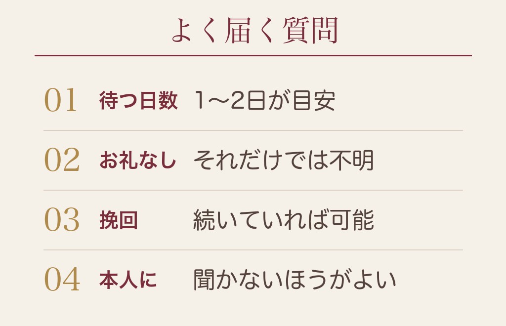 マッチングアプリの1回目のデート後の脈なしに関するよくある質問