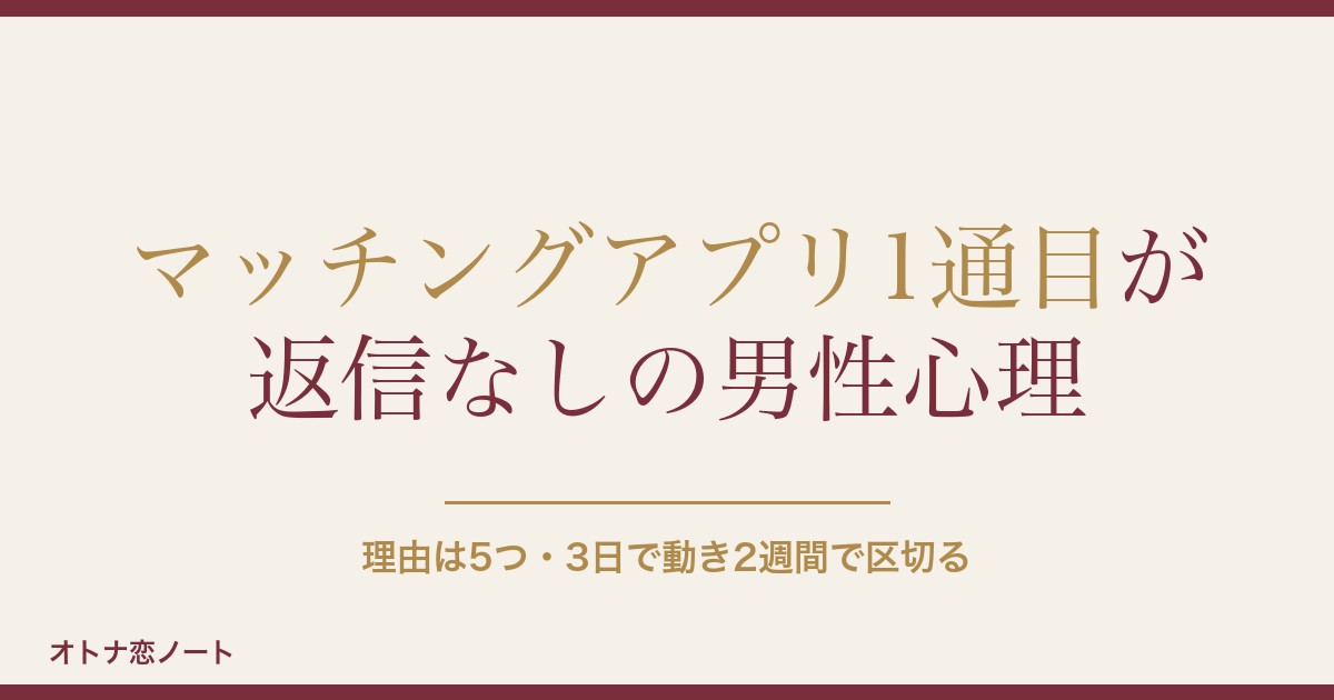 マッチングアプリ1通目が返信なしの男性心理は？追撃の送り方も