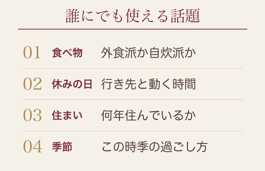 初回デートの会話で続きやすい話題
